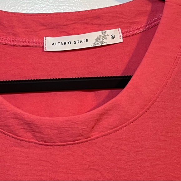 #82 ALTAR'D STATE LORI RUFFLE SLEEVE CORAL TOP - Picture 3 of 4